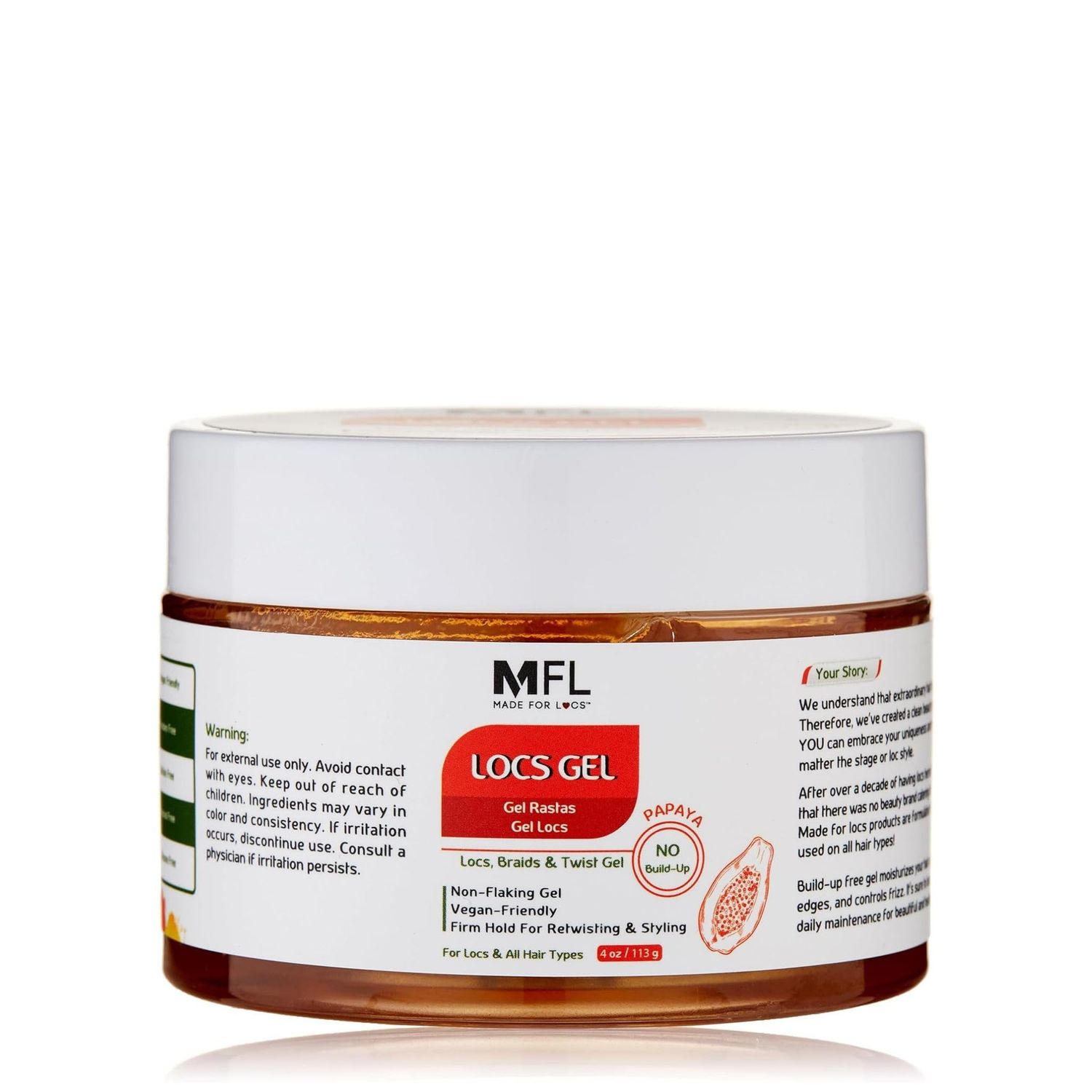 Made For Locs Retwisting Firm Hold Styling Pomade | Gel | 4 oz (Papaya)