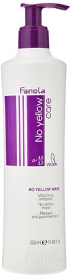 Fanola No Yellow Mask 11.8 oz - Anti Brass Color Depositing Purple Mask - Hair Toner for Blonde, Silver, Gray, and Highlighted Hair - Toning Mask to Remove Yellow Tones &amp; Brassiness from Bleached Hair