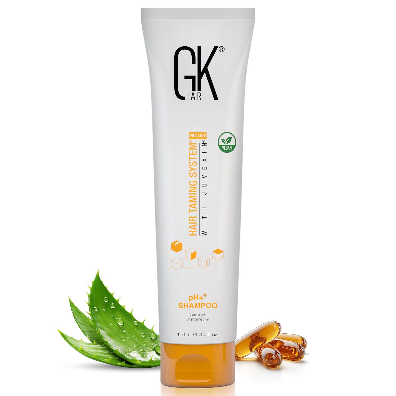 GK HAIR Global Keratin pH+ Pre-Treatment Clarifying Shampoo (3.4 Fl Oz/100ml) For Preps Hair Deep Cleansing,Removes Impurities -With Aloe Vera, Vitamins &amp; Natural Oils All Hair Types Men and Women