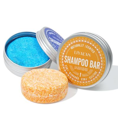 LIYALAN Shampoo Bar for Hair Solid Soap(2 Pack) Rosemary and Jasmine Shampoo Bar,Deep Cleansing Hair Shampoo for Fine &amp; Oily Hair