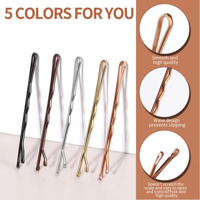 Teenitor Bobby Pins, 250 Pcs 2Inch Bobby Pins Bulk for Women Girls, Silver, Black, Blonde, Brown - Secure Hold, Hair Pins with Storage Box, All Hair Types