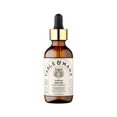 Fable and Mane Hair Oil - HoliRoots Strengthening Serum for Damaged, Frizzy Hair with Ashwagandha, Castor Oil &amp; Scalp Treatment - 1.8FL oz