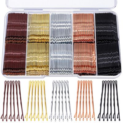 Teenitor Bobby Pins, 250 Pcs 2Inch Bobby Pins Bulk for Women Girls, Silver, Black, Blonde, Brown - Secure Hold, Hair Pins with Storage Box, All Hair Types