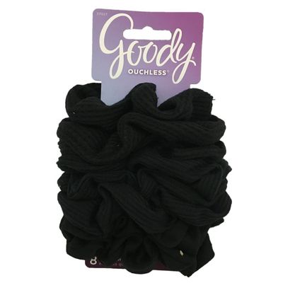 Goody Ouchless scrunchie, Black, 8 Count (Pack of 1)