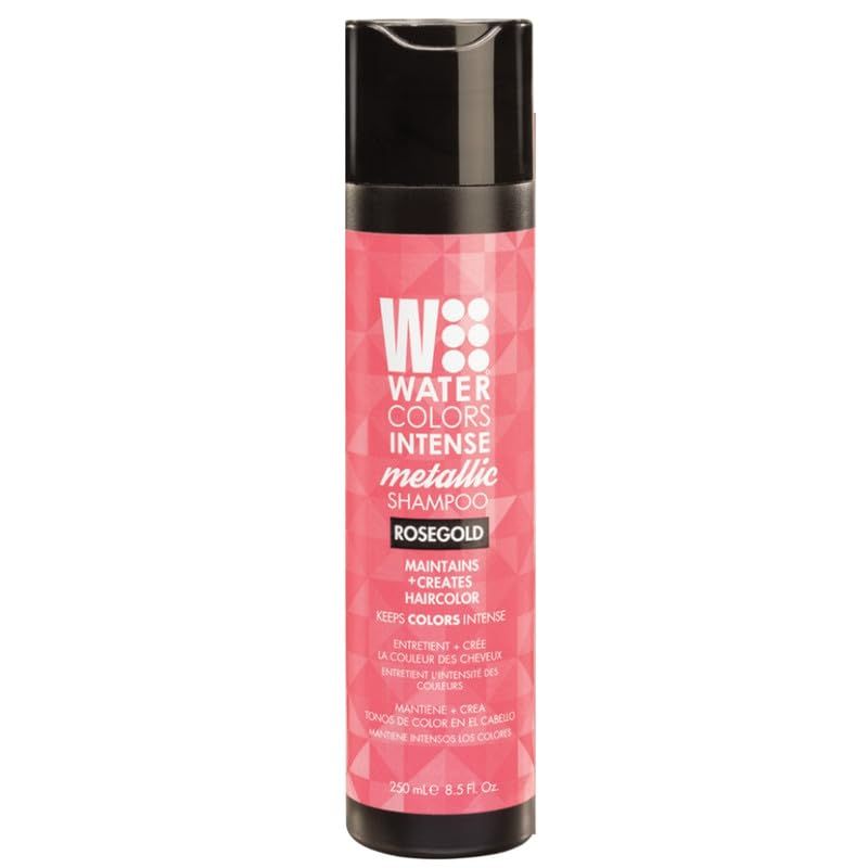 Watercolors INTENSE METALLIC Semi Permanet Color Depositing Shampoo-Sulfate &amp; Paraben Free to Maintain &amp; Enhance Hair Color 8 fl oz - ROSE GOLD