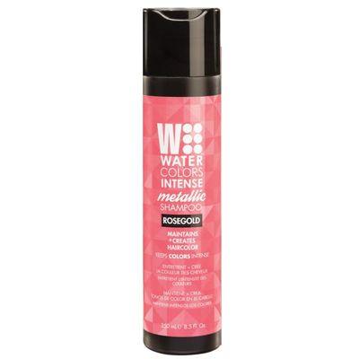 Watercolors INTENSE METALLIC Semi Permanet Color Depositing Shampoo-Sulfate &amp; Paraben Free to Maintain &amp; Enhance Hair Color 8 fl oz - ROSE GOLD