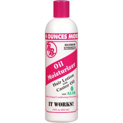Bronner Bros BB Oil Moisturizer Hair Lotion - Hair Oil for Damaged Hair, Scalp Stimulator with Castor Oil, Aloe Vera, Vitamin B5 &amp; Coconut Oil - Alcohol-Free Formula, Natural &amp; Relaxed Hair - 12oz