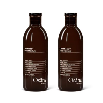 Osana Shampoo + Conditioner Set, Shea Butter &amp; Coconut Oil for Normal-Dry Hair Types, Balance Moisture and add Shine, Vanilla &amp; Coconut Scent - 11.8oz Each
