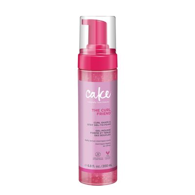 Cake Beauty Gel-to-Foam Styler, The Curl Friend - Volumizing &amp; High Hold Gel to Foam - Flake Free Frizz Control - Infused with Coconut Oil &amp; Shea Butter - For Curly Hair- 6.8 fl oz./ 200 mL