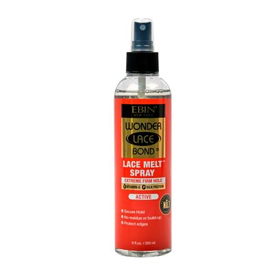 EBIN NEW YORK Wonder Lace Bond Melt Spray 8oz / 250ml - Extreme Firm Hold (Active) | Flawless,Natural, and Seamleass finish, No Reside, Long Lasting Formula with Protecting Edges, Perfect for wigs