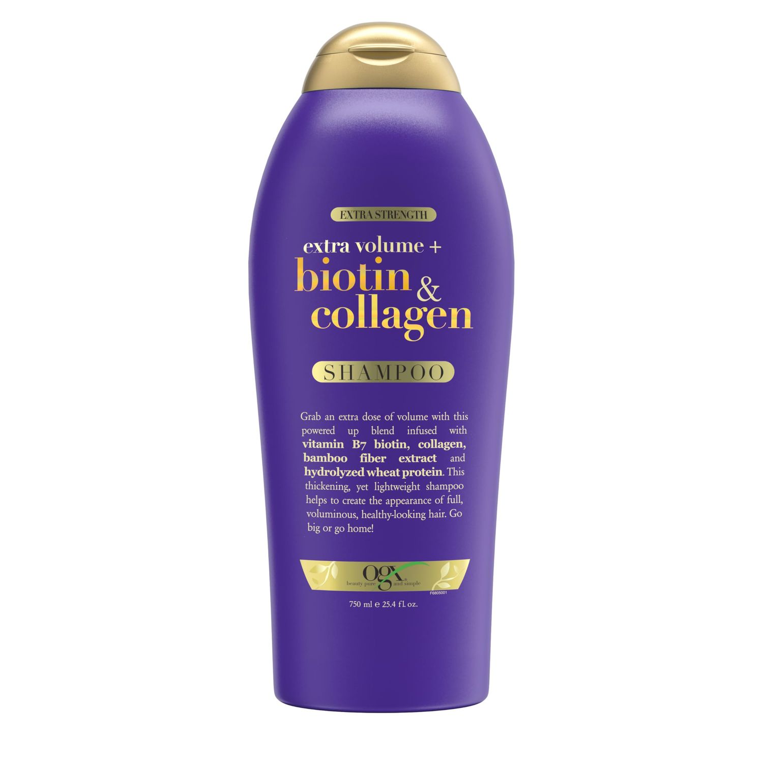 OGX Biotin &amp; Collagen Extra Strength Volumizing Shampoo for Thicker, Fuller Hair, 25.4 fl oz