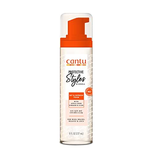 Cantu Protective Styles by Angela Set &amp; Refresh Foam with Apple Cider Vinegar &amp; Aloe, 8 Ounce