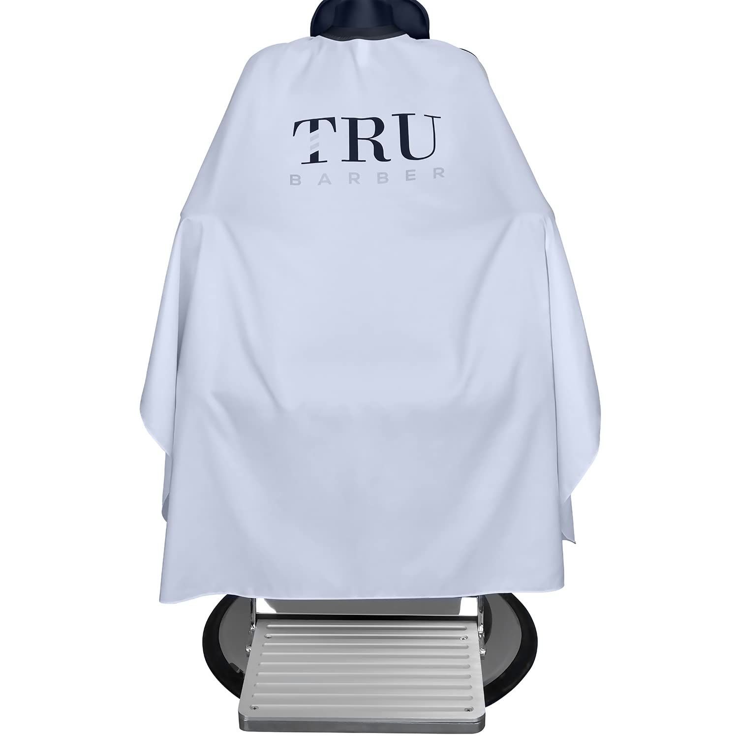 TRU BARBER hair salon cutting cape, Light weight and Waterproof, Professional Salon Cape with Snap Closure, Barber Cape, Barbershop cape, 50&quot; x 58 (White)