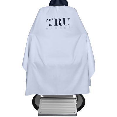 TRU BARBER hair salon cutting cape, Light weight and Waterproof, Professional Salon Cape with Snap Closure, Barber Cape, Barbershop cape, 50&quot; x 58 (White)