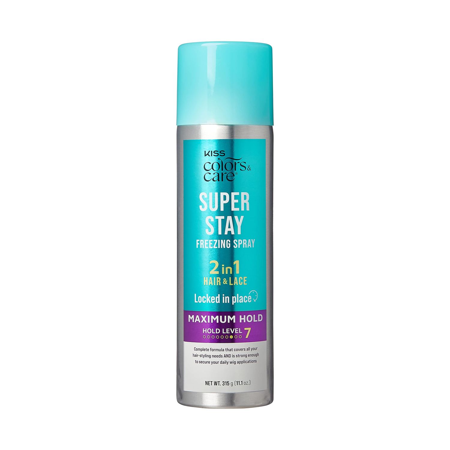 KISS COLORS &amp; CARE Maximum Hold 2-in-1 Super Stay Freezing Spray, 11.1 oz. - Daily Hair Styling, Safe on Skin &amp; Hair, Easy Wash Out, Humidity Resistant, Sweat Resistant, Spring Floral Scent