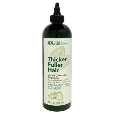 Thicker Fuller Hair Gentle Cleansing Shampoo - Hair Thickening, Clarifying Shampoo - Lightweight, Natural Formula with Rosemary and Coffee Oil - 12 oz