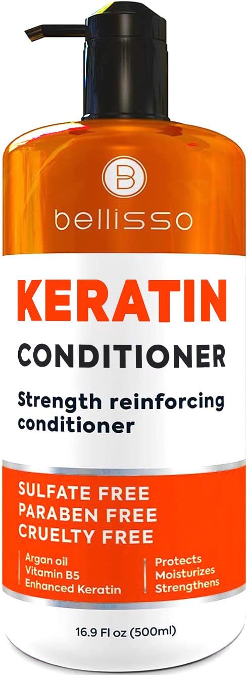Keratin Conditioner - Sulfate and Paraben Free Deep Treatment for Dry, Damaged Hair - Salon Formula - For Curly, Color Treated, Straight and Frizzy Hair - for Women and Men to Repair Split Ends