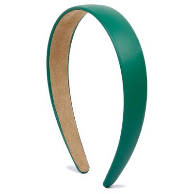 Christmas Green Headbands for Women Girls 1 Inch Wide Thick Christmas Green Hairband Faux Leather Headband for Women and Girls Fashion Plastic Hard Head Band Solid Colors