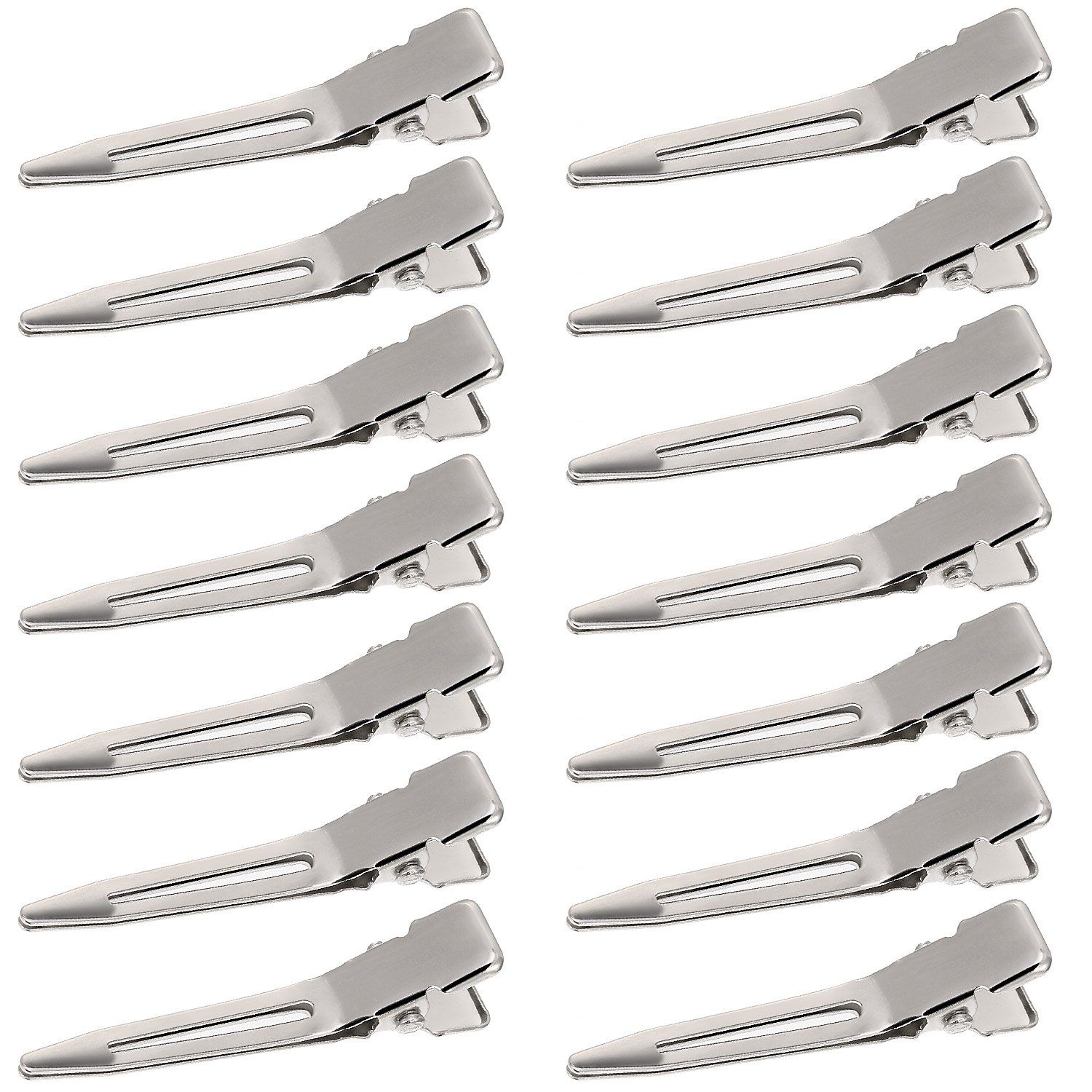 Hicarer 1.75 Inches Single Prong Hair Clips, 50 Pack - Durable Metal Alligator Clips for Dreads Lock Clips, Hair Extensions, Pin Curls, Hair Pins