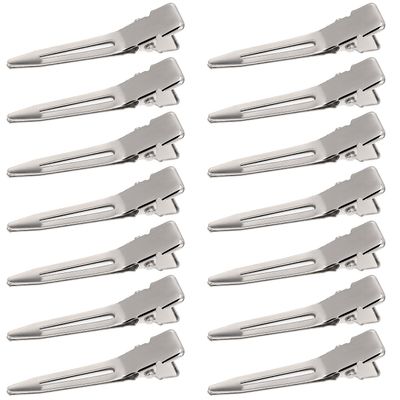 Hicarer 1.75 Inches Single Prong Hair Clips, 50 Pack - Durable Metal Alligator Clips for Dreads Lock Clips, Hair Extensions, Pin Curls, Hair Pins