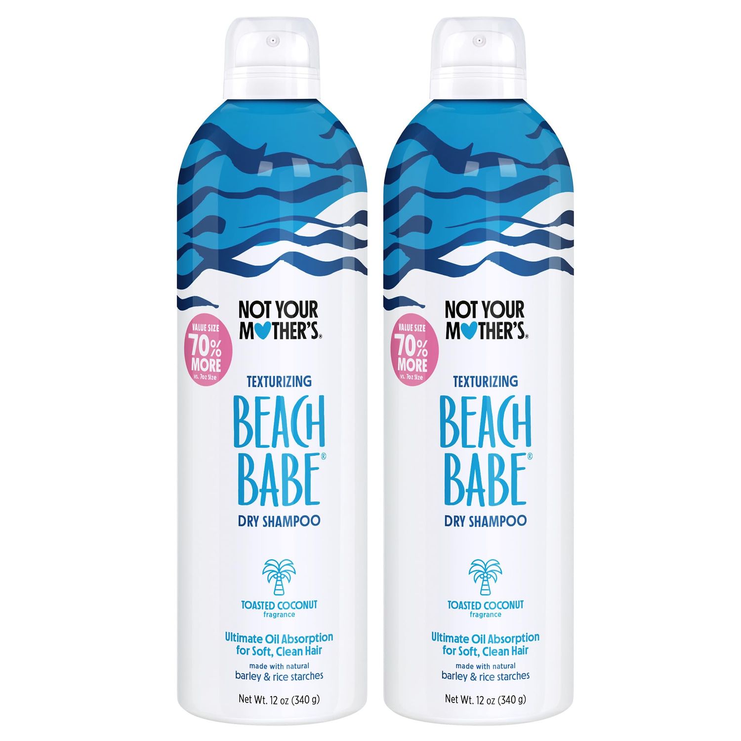 Not Your Mother&#39;s Beach Babe Jumbo Dry Shampoo (2-Pack) - 12 oz Dry Shampoo - Instantly Absorbs Oil While Creating Effortless Sea-Tossed Texture