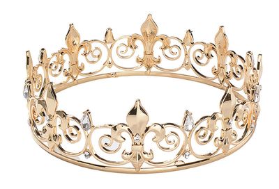 King crown for Men, Full Round Gold Crown, Metal Royal Birthday Crown, Men&#39;s Crystal Prince Crown and Tiara