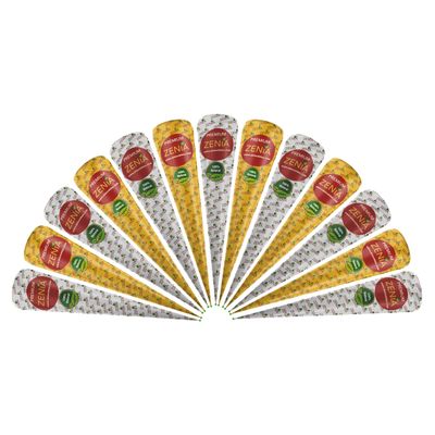 Zenia Premium Henna Cones (35g Each) - 100% Natural Ready to Use Henna Paste Hair Color Hair Dye Cones Reddish Brown Color (12 Pack)