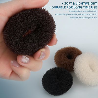 Teenitor Small Donut Hair Bun Maker Set - 4 Colors Small Size Hair Bun Maker, Hair Donuts for Buns Kids, 5 Elastic Bands, 20 Hair Pins, Donut Bun Makers for Kids, Bun Forms for Hair