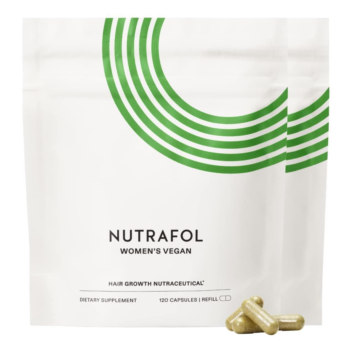 Nutrafol Women's Hair Growth Supplements, For Women 18-44 Years Old, Clinically Tested for Visibly Thicker, Stronger Hair, 100% Vegan Ingredients, Dermatologist Recommended - 2 Month Supply, 2 Pouches