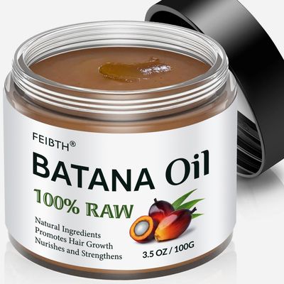 FEIBTH Raw Batana Oil for Hair Growth, Batana Oil Organic for Hair Growth, Batana Oil for Hair Growth Dr Sebi Organic, Prevent Hair Loss and Enhances Hair Thickness, 100g., White
