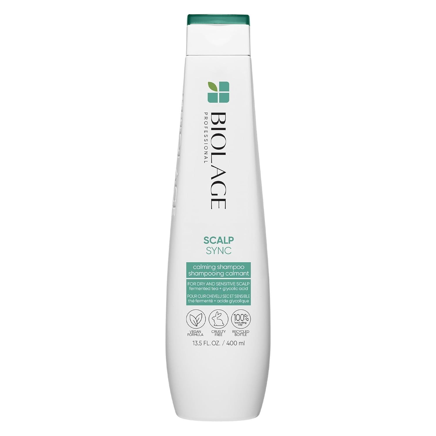 Biolage Scalp Sync Calming Shampoo, Gently Cleanses Dry &amp; Sensitive Scalps - Hydrates &amp; Soothes, With Fermented Tea Blend &amp; Glycolic Acid, Vegan &amp; Paraben-Free, 13.5 Fl Oz, Packaging May Vary