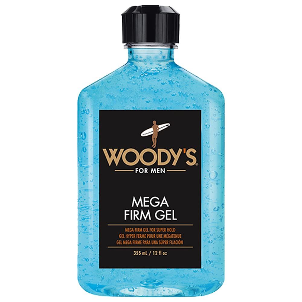 Woody&#39;s Mega Firm Hair Gel for Men, Strong Hold, Alcohol-Free, No Flakes, Men&#39;s Hair Gel for Strong Hold Styling, Mens Styling Gel - 12 fl oz