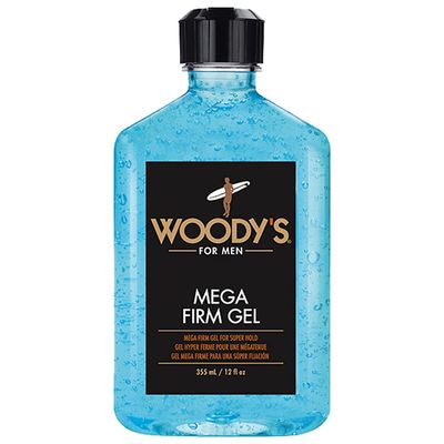 Woody&#39;s Mega Firm Hair Gel for Men, Strong Hold, Alcohol-Free, No Flakes, Men&#39;s Hair Gel for Strong Hold Styling, Mens Styling Gel - 12 fl oz