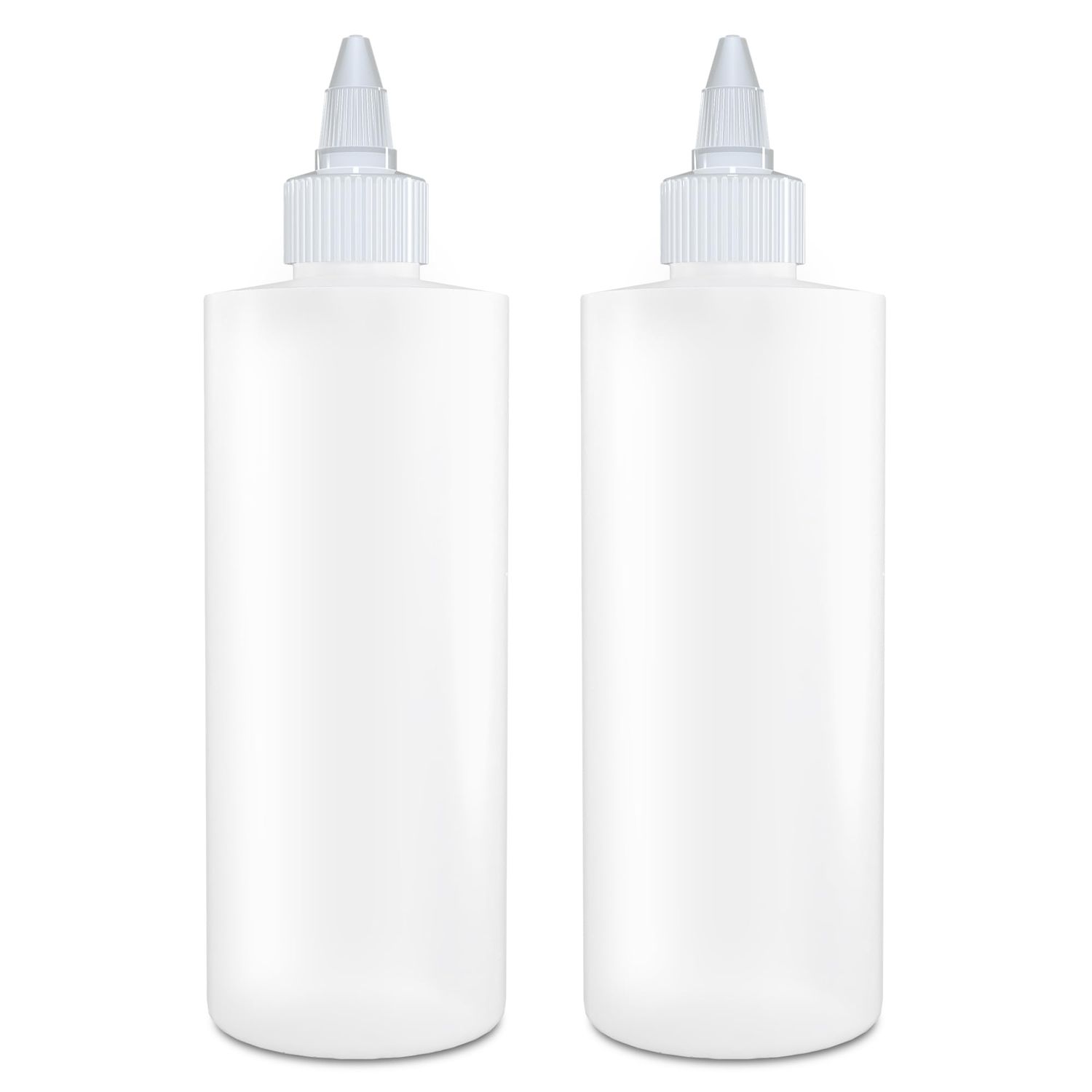 BRIGHTFROM Twist Top Applicator Bottles, Squeeze 8 OZ Empty Plastic Bottles, Refillable, Open/Close Nozzle - Hair Coloring/Multi Purpose (Pack of 2)