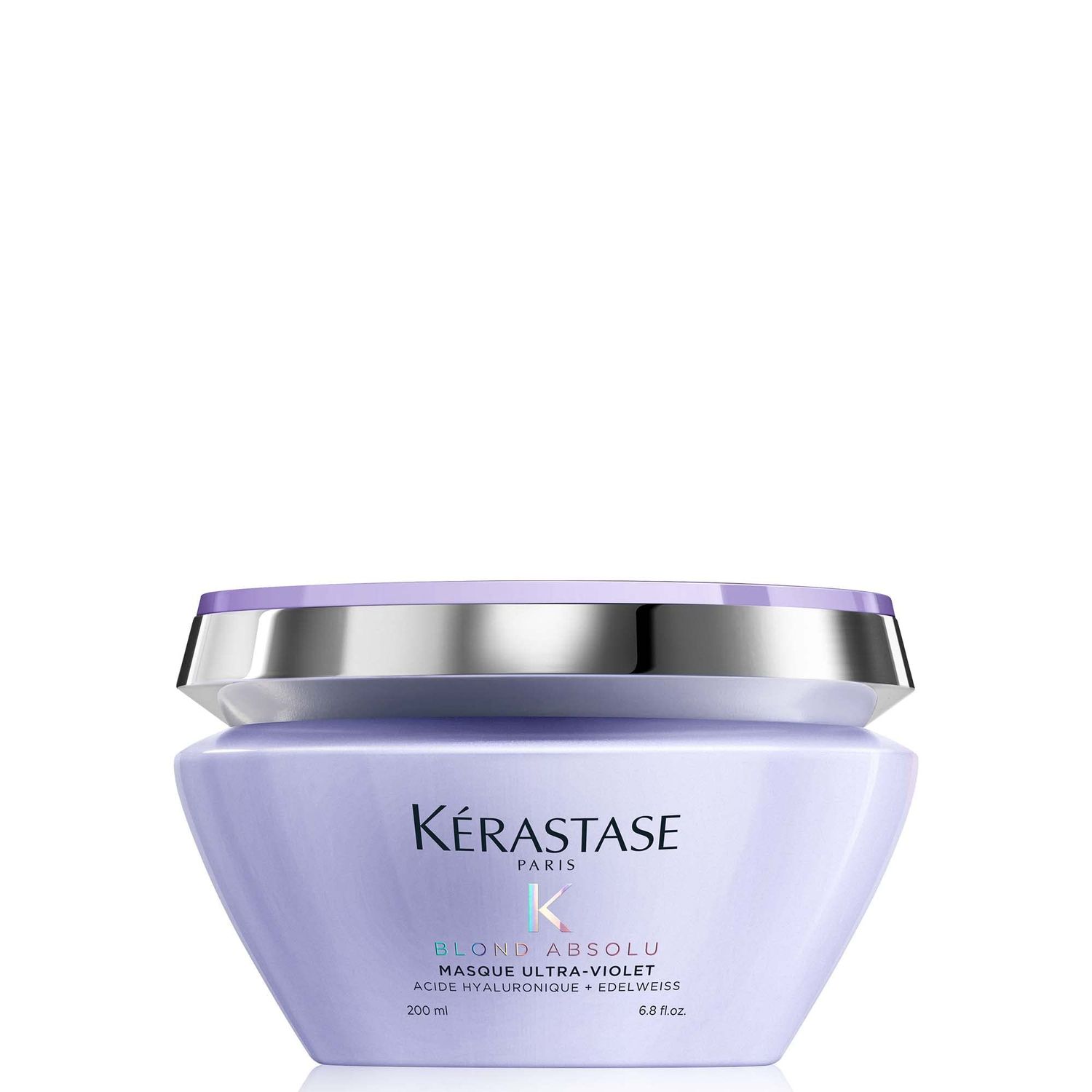 KRASTASE Blond Absolute Ultra-Violet Purple Hair Mask for Lightened, Highlighted and Grey Hair, Neutralizes Brassy and Yellow Undertones, Nourishes and Protects with Hyaluronic Acid, 6.8 Fl Oz