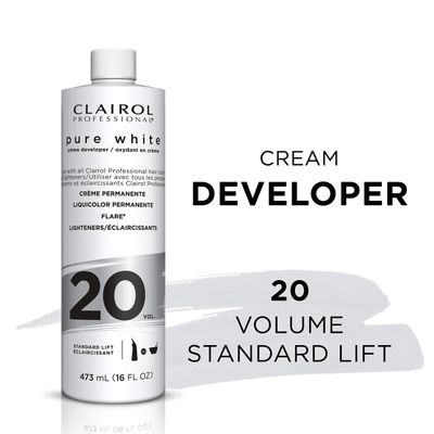 Clairol Professional Pure White 20 volume Crme Developer, 16 oz (Pack of 1)
