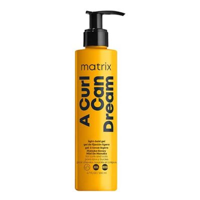 Matrix A Curl Can Dream Light Hold Gel, Defines Curls Without Flaking or Crunch For Curly, Coily, &amp; Wavy Hair, Silicone, Sulfate &amp; Paraben Free, Salon Styling Gel, Control Frizz, 6.7 Fl Oz