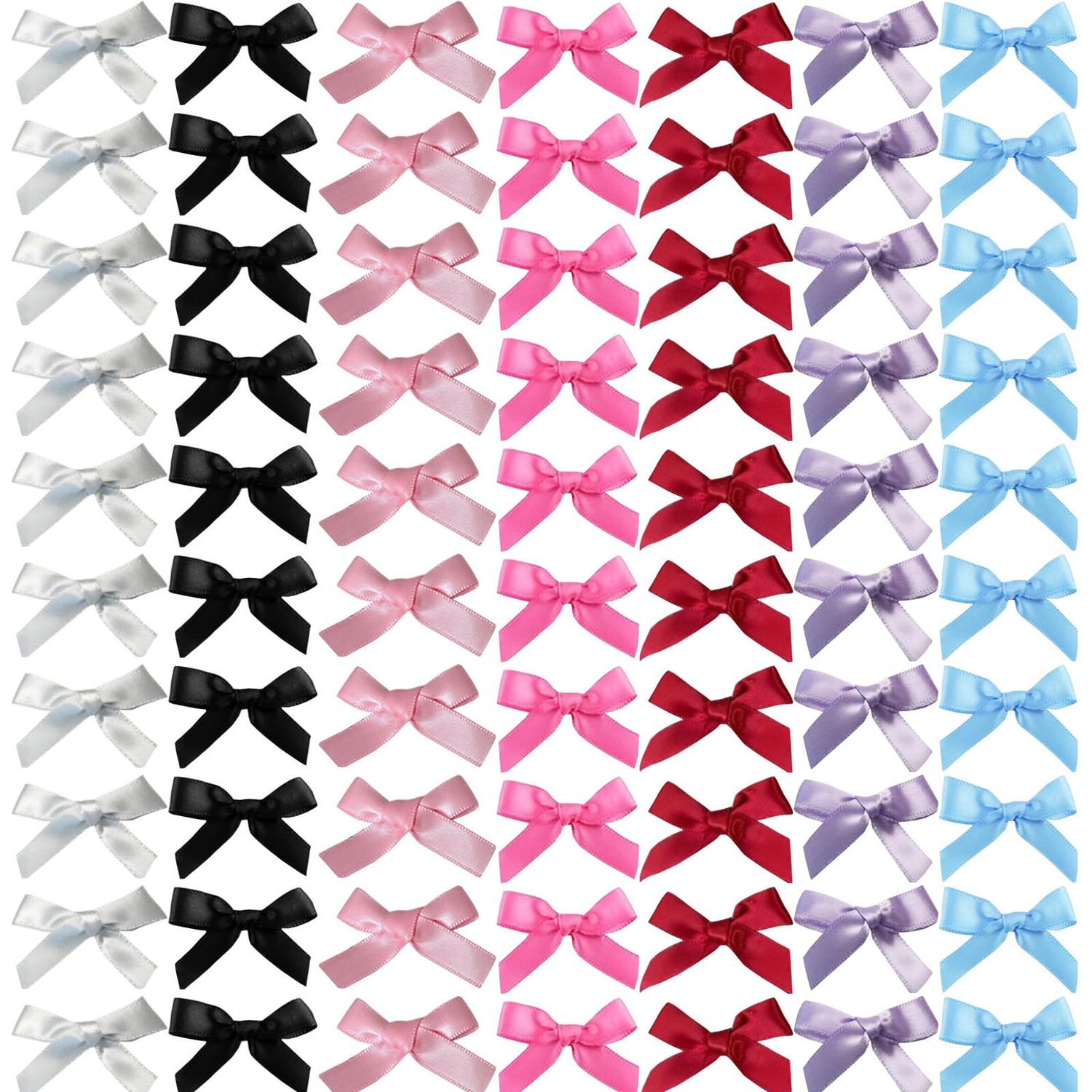 SALOCY 70PCS Mini Hair Bows for Women Girls,Pink Bows for Hair Red Hair Bows Ribbon Bowknots Hairclips Pink Ribbon Bows Black Satin Bow Hair Clips for Hair Design