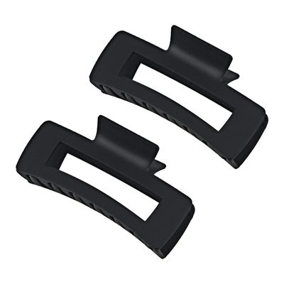 Black Hair Claw Clips for Women Girls, Large 4.2&quot; Matte Rectangle Nonslip Jaw Clips for Thick and Thin Hair, 2 Packs