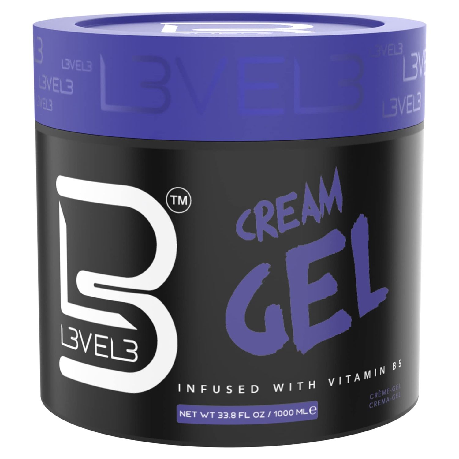 L3 Level 3 Cream Gel - Provides Volume and Medium Hold - With Vitamins to Nourish and Protect Hair Level Three Mens Hair Styling Cream (1000 ML, Large)