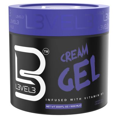 L3 Level 3 Cream Gel - Provides Volume and Medium Hold - With Vitamins to Nourish and Protect Hair Level Three Mens Hair Styling Cream (1000 ML, Large)