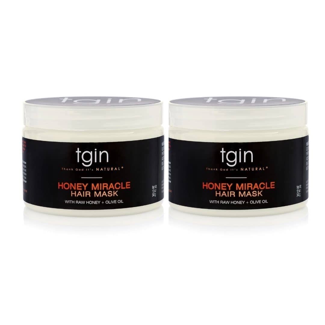 tgin Honey Miracle Hair Mask Duo, 12 oz (Pack Of 2) for Natural Hair - Dry Hair - Curly Hair - Type 3c and 4c hair