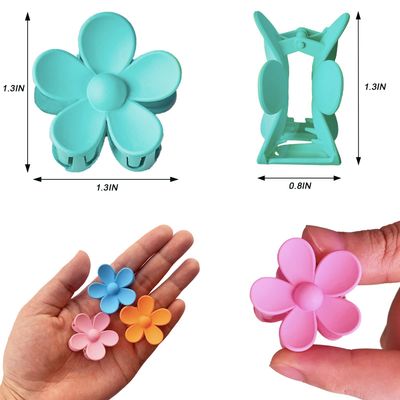YosaiHom 12 Pack Small Flower Hair Claw Clips for Kids Girls, Tiny Hair Clips for Thin Thick Hair,1.37 Inch Mini Jaw Clips Strong Hold Non Slip Hair Accessories Clamps for Women-12 Colors