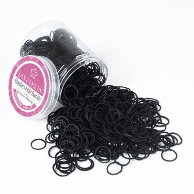 JASVERLIN Black Rubber Bands 1000pcs, Small Baby Hair Ties Ponytail Holder Tiny Hair Elastics Bands for Girls Women 1/2inch