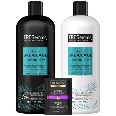 TRESemm Shampoo &amp; Conditioner, Anti-Breakage + Keratin Mask - Strengthening Products for Dry, Damaged Hair