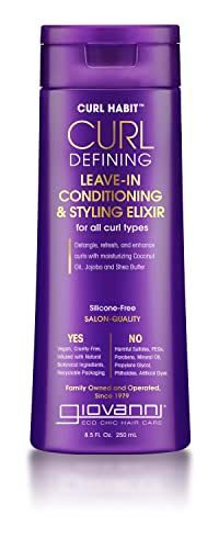 GIOVANNI Curl Habit Curl Defining Leave-In Conditioning &amp; Styling Elixir - For All Curl Types, Vegan, Cruelty Free - 8.5 oz (Pack of 1)