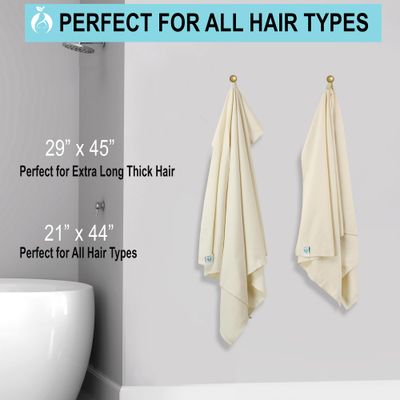 Hair RePear Anti Frizz Combed Cotton Natural Hair Towel not Processed, Dyed, or Bleached - Promotes Healthy Natural Hair - (21"x44")