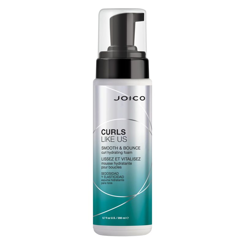 Joico Curls Like Us Smooth &amp; Bounce Curl Hydrating Foam | For Curly Hair | Reduce Frizz | Enhance Curl Patterns | 72-Hour Humidity Protection | With Moringa Seed &amp; Algae Oil | 6.7 Fl Oz
