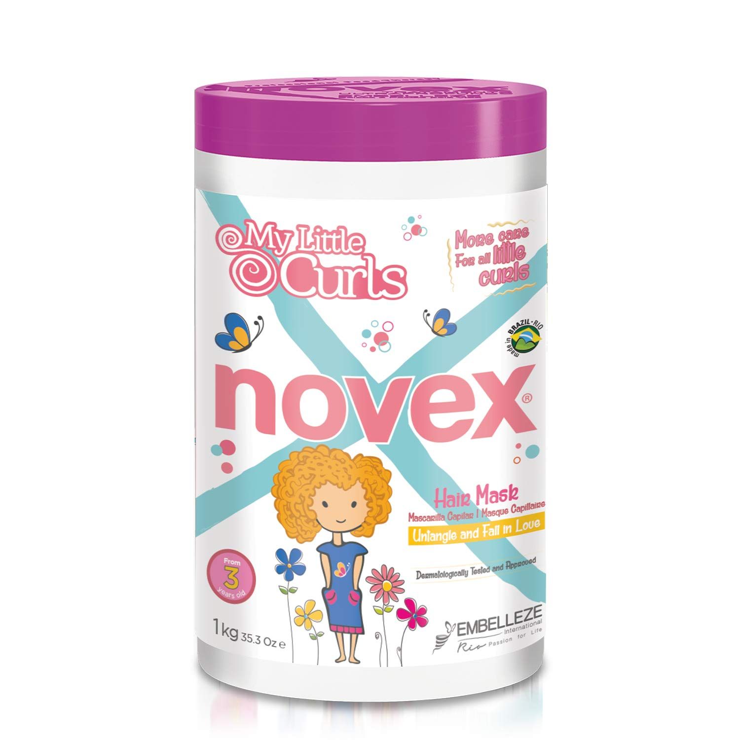 Novex Conditioner for Curly Hair, Deep Conditioning Hair Masks 1kg/35oz (My Little Curls Hair Mask, Hydration &amp; Softness, Infused with Natural Ingredients and Aloe Vera, 35 oz)