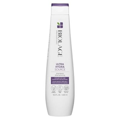 Biolage Ultra Hydra Source Shampoo | Deep Hydrating Shampoo for Very Dry Hair | Moisturizes Hair to Prevent Breakage | Paraben &amp; Silicone-Free | Vegan | Salon Shampoo | 13.5 Fl. Oz